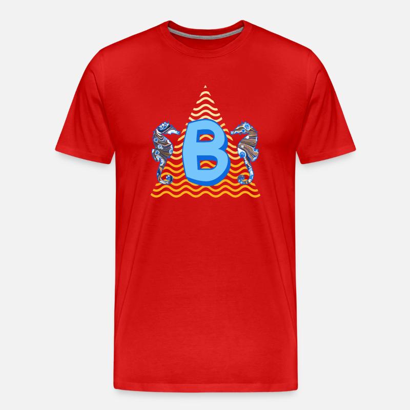 seepferdchen e 262 b - Männer Premium Bio T-Shirt - Rot