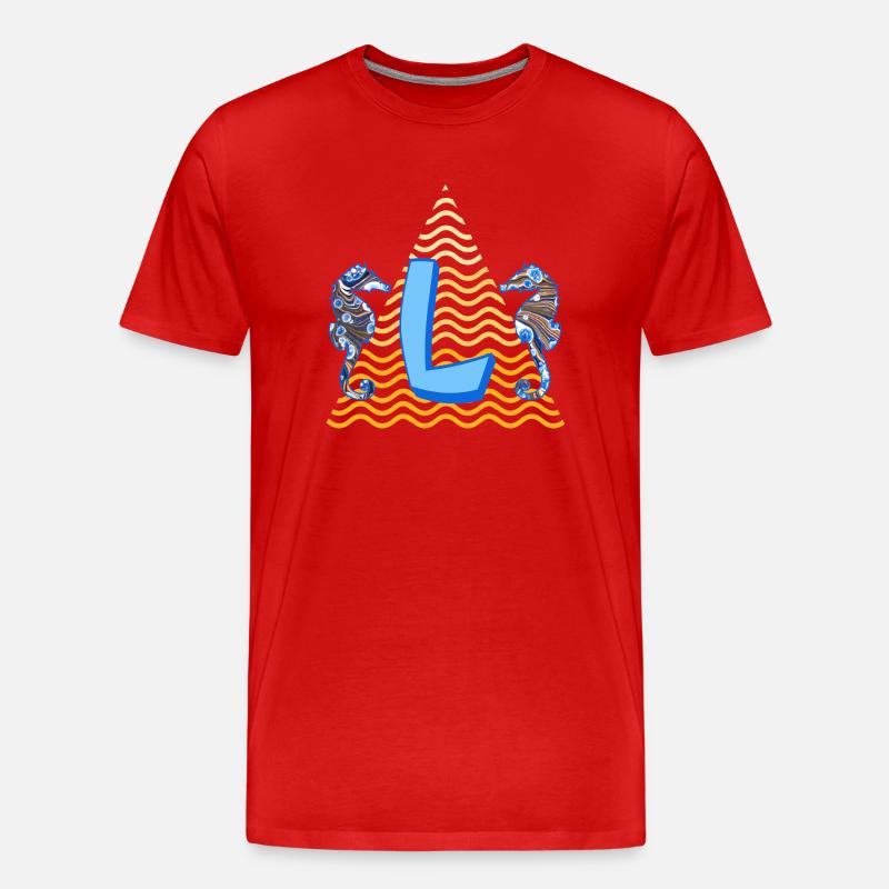 seepferdchen e 262 l - Männer Premium Bio T-Shirt - Rot