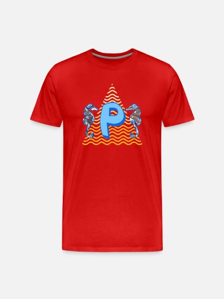 seepferdchen e 262 p - Männer Premium Bio T-Shirt - Rot