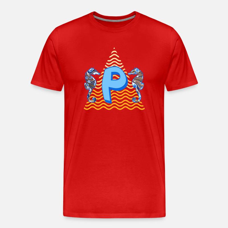 seepferdchen e 262 p - Männer Premium Bio T-Shirt - Rot