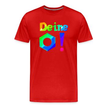 Deine Mutter! | Lustiger Spruch | Beleidigung - Männer Premium Bio T-Shirt - Rot - Vorne - Damien (186cm)
