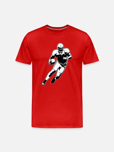 American Football Player - Männer Premium Bio T-Shirt - Rot