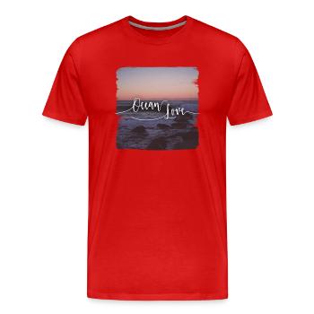 Ocean Lover - T-shirt bio Premium Homme - rouge - Devant - Damien (186cm)