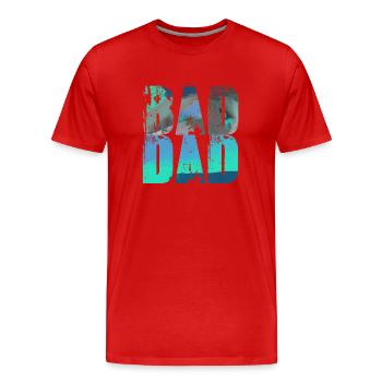 mauvais papa, papa, graffiti, noir, typo, police, coloré - T-shirt bio Premium Homme - rouge - Devant - Damien (186cm)