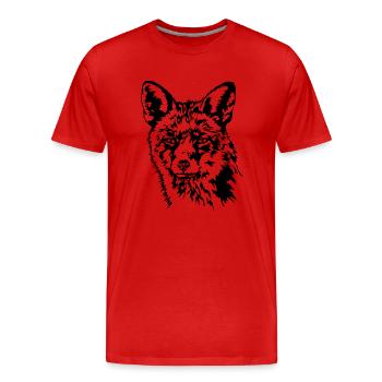 Renard roux Renard Animal sauvage Animaux sauvages Animaux Wilsigns - T-shirt bio Premium Homme - rouge - Devant - Damien (186cm)