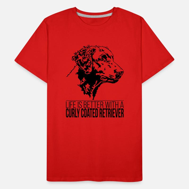 Curly Coated Retriever life is better Wilsigns Men's Premium Organic T-Shirt
