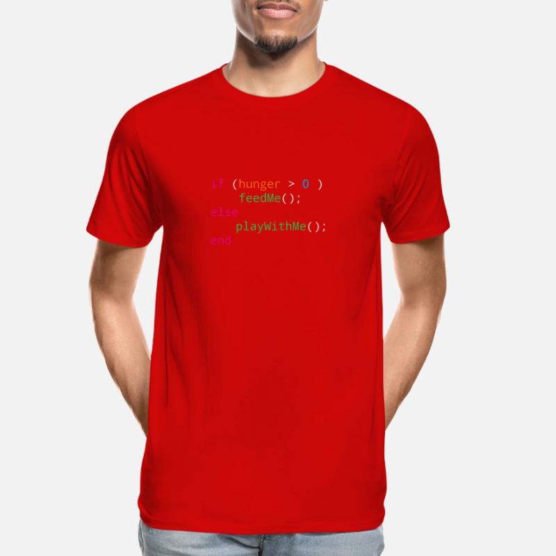 Programmierer Quellcode Hunger oder Spielen Männer Premium Bio T-Shirt
