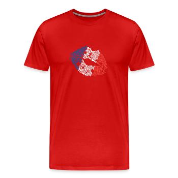 Kiss from France - Men's Premium Organic T-Shirt - red - Front - Damien (186cm)