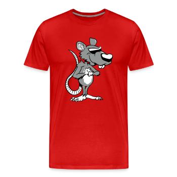 ratte fies gemein sonnenbrille - Männer Premium Bio T-Shirt - Rot - Vorne - Damien (186cm)