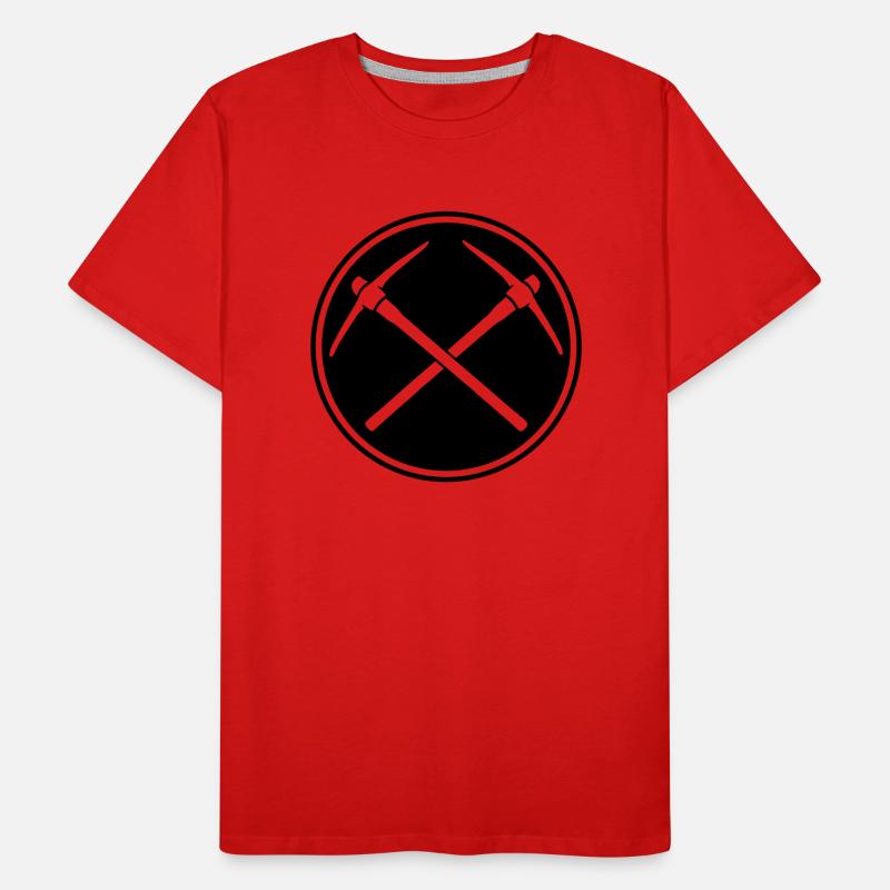 conception cercle timbre bouton rond 2 croix logo T-shirt bio Premium Homme