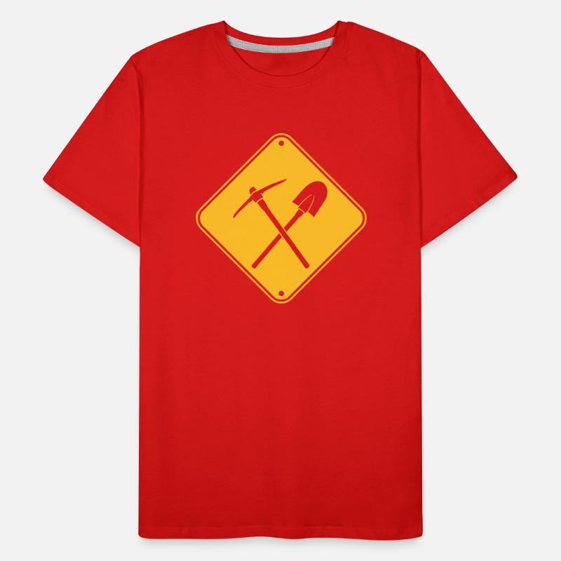 yellow work shield danger caution hazard warning n Men's Premium Organic T-Shirt