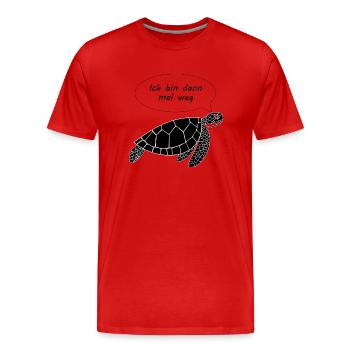 Schildkröte - ich bin weg - Männer Premium Bio T-Shirt - Rot - Vorne - Damien (186cm)