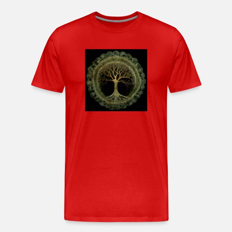 Keltischer Baum des Lebens - Männer Premium Bio T-Shirt - Rot