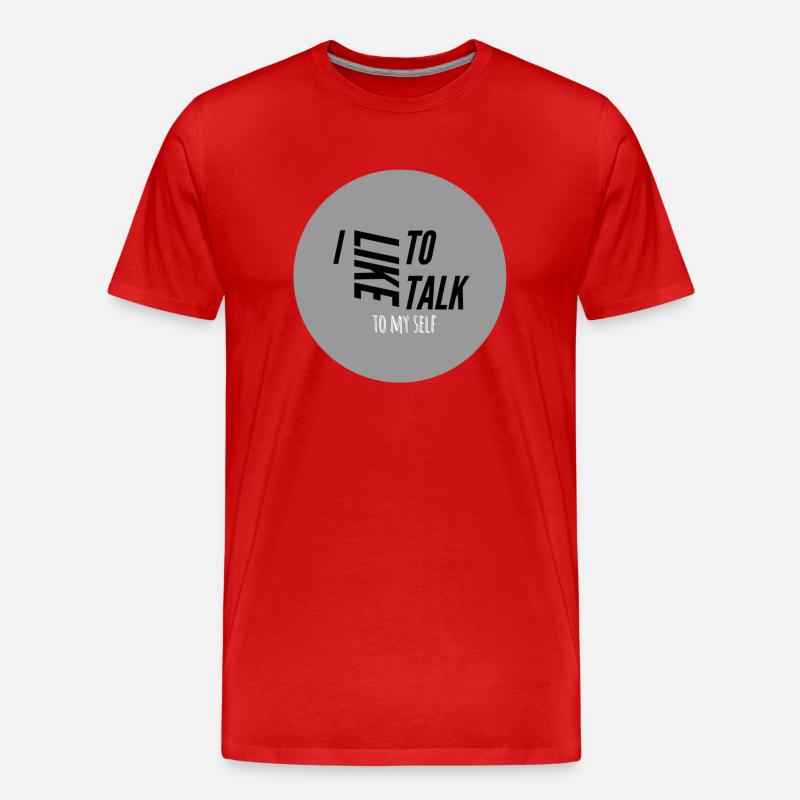 Ich rede gerne - Männer Premium Bio T-Shirt - Rot