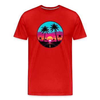 Miami Sunset Road - T-shirt bio Premium Homme - rouge - Devant - Damien (186cm)
