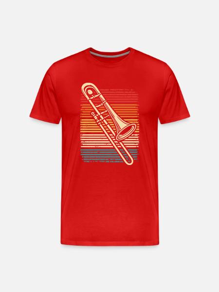 Trombone Player Retro Trombone Trombonist - Men's Premium Organic T-Shirt - red