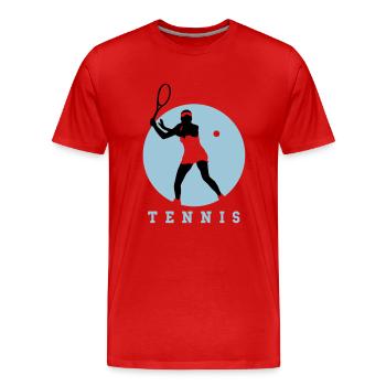 tennisspielerin_01_a_2c - Men's Premium Organic T-Shirt - red - Front - Damien (186cm)