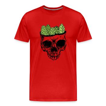 Hop cerveau - T-shirt bio Premium Homme - rouge - Devant - Damien (186cm)