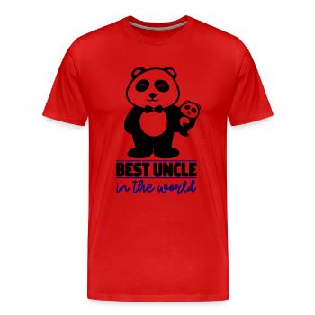 Bester Onkel der Welt - Männer Premium Bio T-Shirt - Rot - Vorne - Damien (186cm)