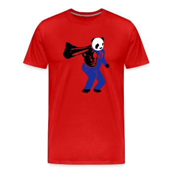 shooting panda 2 - Männer Premium Bio T-Shirt - Rot - Vorne - Damien (186cm)
