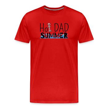 Hot Dad summer - T-shirt bio Premium Homme - rouge - Devant - Damien (186cm)
