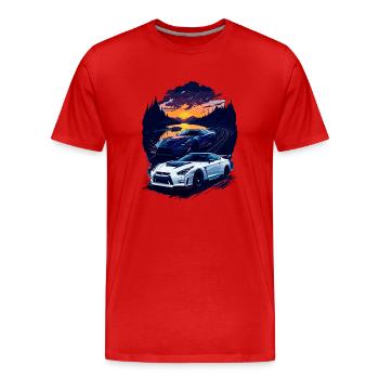 Klassischer Sportwagen - Männer Premium Bio T-Shirt - Rot - Vorne - Damien (186cm)