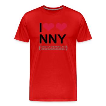 I love New New York - Männer Premium Bio T-Shirt - Rot - Vorne - Damien (186cm)