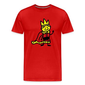 petit roi - T-shirt bio Premium Homme - rouge - Devant - Damien (186cm)