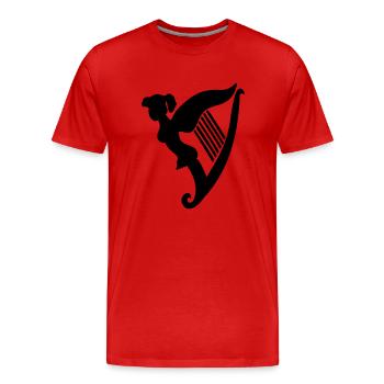 Irish Harpgirl - Männer Premium Bio T-Shirt - Rot - Vorne - Damien (186cm)