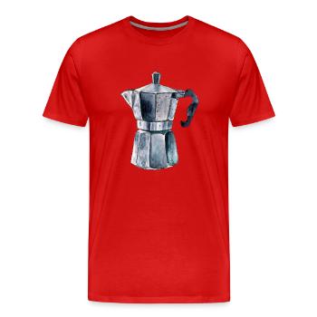 Espresso pot - Men's Premium Organic T-Shirt - red - Front - Damien (186cm)