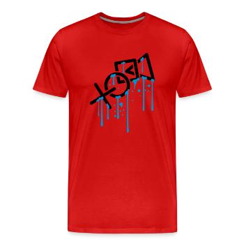 nass tropfen graffiti controller kontur cool X vie - Männer Premium Bio T-Shirt - Rot - Vorne - Damien (186cm)