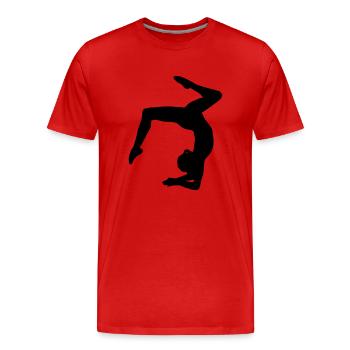 Turnerin Bodenturnen Kunstturnen - Männer Premium Bio T-Shirt - Rot - Vorne - Damien (186cm)
