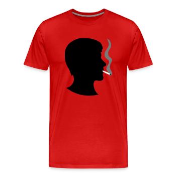fumeur fumeur cigarette drogues contre les mauvaises herbes cannabis chanvre - T-shirt bio Premium Homme - rouge - Devant - Damien (186cm)