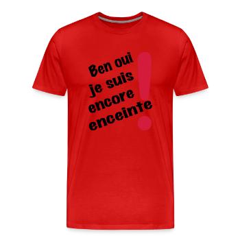 encore enceinte - T-shirt bio Premium Homme - rouge - Devant - Damien (186cm)