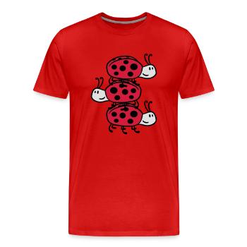 Tour de la coccinelle - T-shirt bio Premium Homme - rouge - Devant - Damien (186cm)