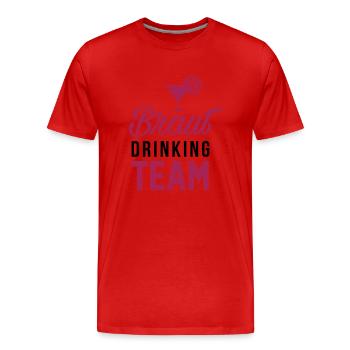 Braut Drinking Team - Team Braut - Männer Premium Bio T-Shirt - Rot - Vorne - Damien (186cm)