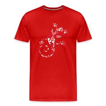 tribal gecko pink and white - Men's Premium Organic T-Shirt - red - Front - Damien (186cm)
