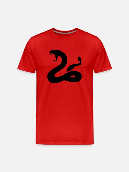 Schlange - Männer Premium Bio T-Shirt - Rot