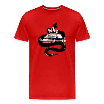 Voitures de gradateur et serpent - T-shirt bio Premium Homme - rouge - Devant - Damien (186cm)