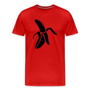 Banane Icon - Männer Premium Bio T-Shirt - Rot - Vorne - Damien (186cm)