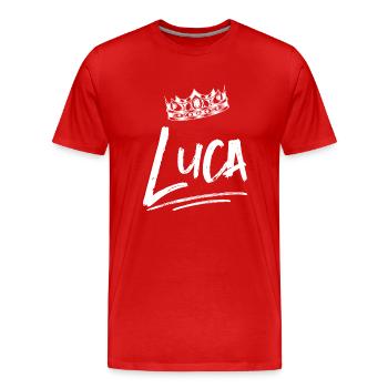 Luca - T-shirt bio Premium Homme - rouge - Devant - Damien (186cm)