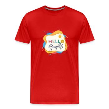Es ist Sommer - Männer Premium Bio T-Shirt - Rot - Vorne - Damien (186cm)