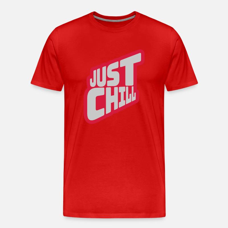 Just Chill Text Logo - Männer Premium Bio T-Shirt - Rot
