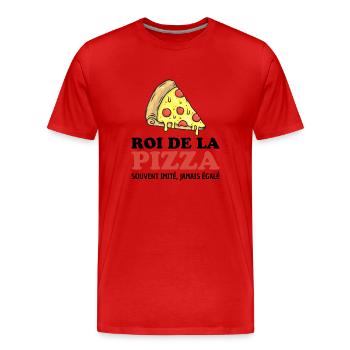 Roi de la pizza 2 - T-shirt bio Premium Homme - rouge - Devant - Damien (186cm)