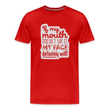 Mon visage le fera certainement - T-shirt bio Premium Homme - rouge - Devant - Damien (186cm)