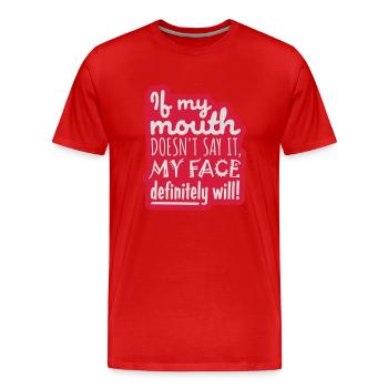 Mon visage le fera certainement - T-shirt bio Premium Homme - rouge - Devant - Damien (186cm)