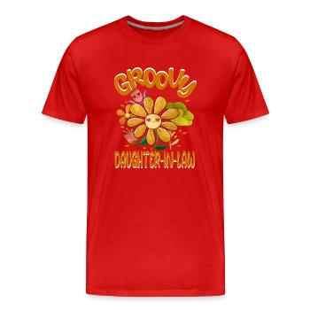 Groovy Daughter-in-Law Family Matching Vintage - Men's Premium Organic T-Shirt - red - Front - Damien (186cm)
