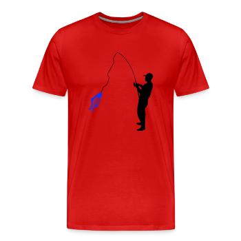 Angler - Men's Premium Organic T-Shirt - red - Front - Damien (186cm)