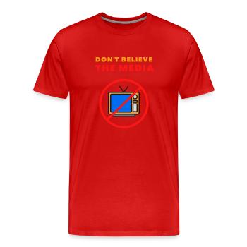 T-shirts et accessoires « NE CROYEZ PAS LES MÉDIAS » pour - T-shirt bio Premium Homme - rouge - Devant - Damien (186cm)