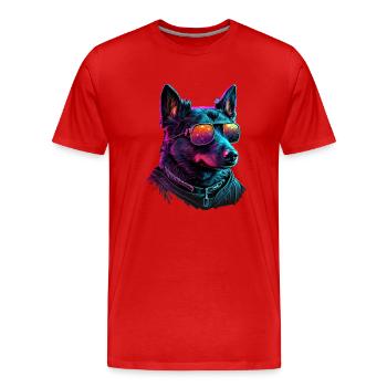 Chiens de bétail australiens Chiens de bétail australiens - T-shirt bio Premium Homme - rouge - Devant - Damien (186cm)
